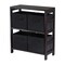 Contemporary Home Living 29" Black Unique Capri 2-Section Storage Shelf with 4 Foldable Fabric Baskets